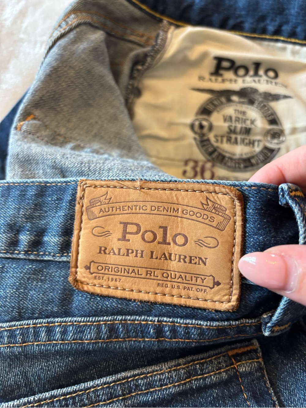 Ralph Lauren Slim Straight Light Blue Jeans - Picture 5 of 7